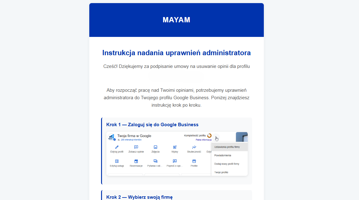 Instrukcja do profilu Google